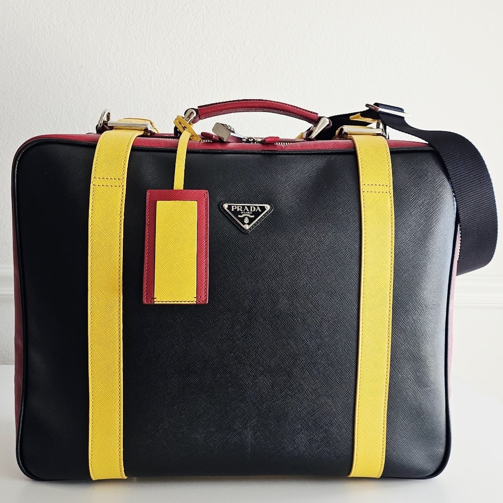 Prada Runway Edition Multicolor Saffiano Leather Travel Bag